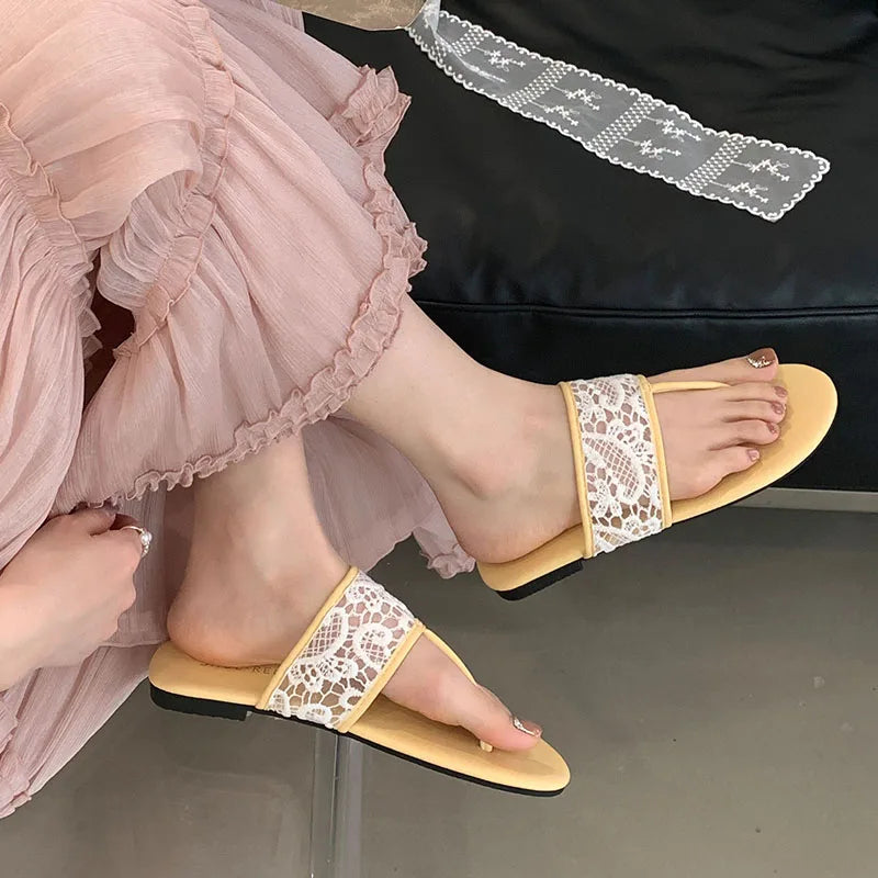 Beach Slides Round Toe Flats Slippers Shoes Flip flops Flats Sandals Shoes