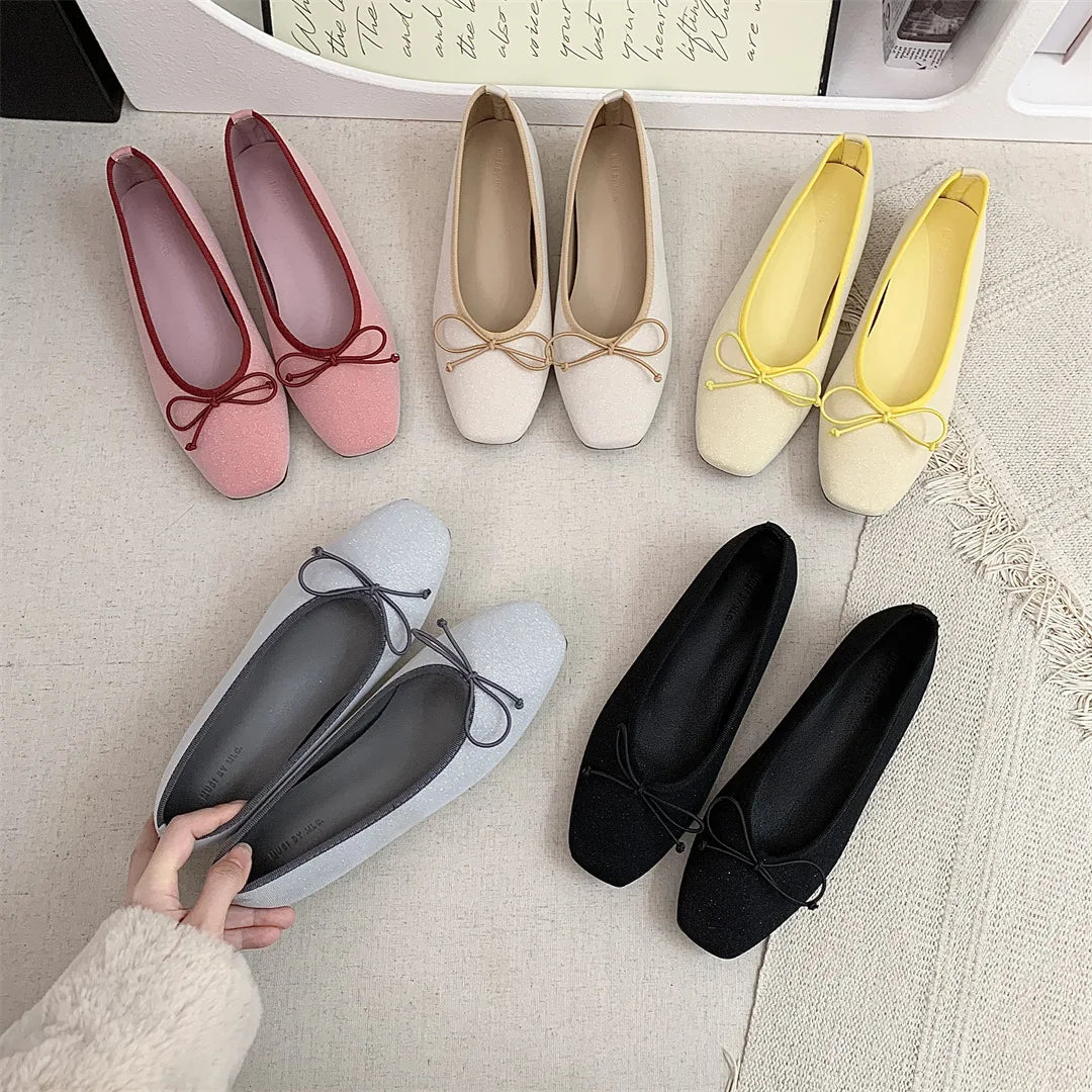 Increas Height Shoes Square Toe Casual Sneakers Clogs Platform All-Match Dress Flats Slip-on M