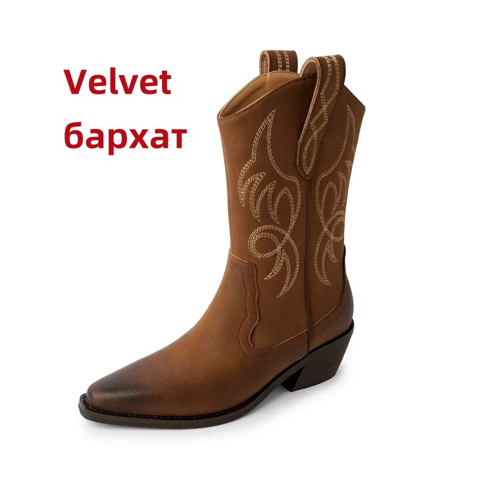 Embroidered Western Cowboy Boots