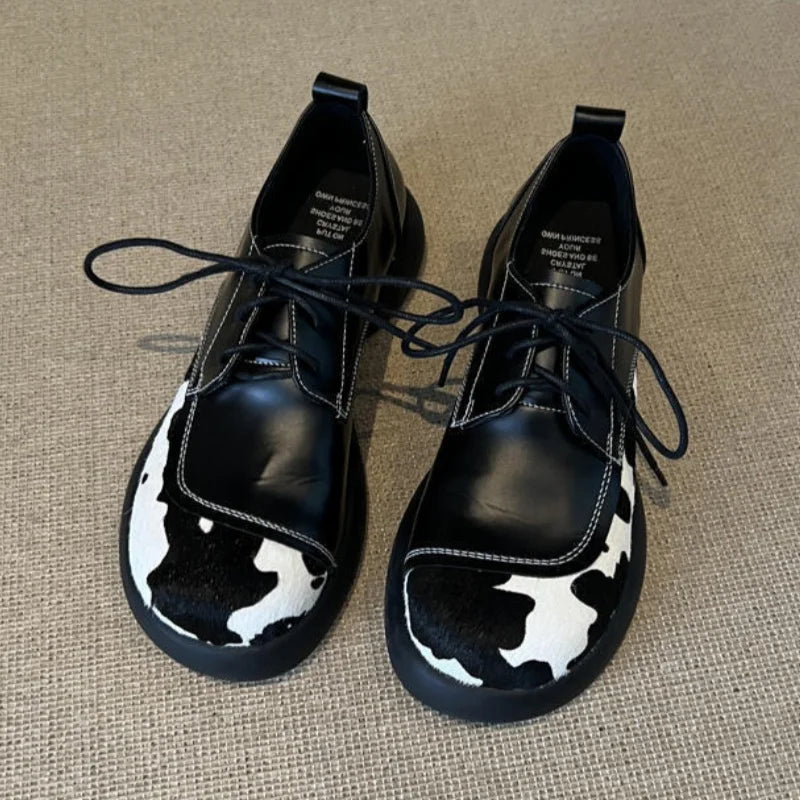 Soft Sole British Style Flats Casual Loafers Comfortable Rubber Bottom Non-slip Shoes