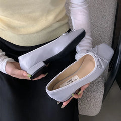 Shallow Flats Slip On Shoes Slides Silk Butterfly-Knot Footwear Flats With Shoes