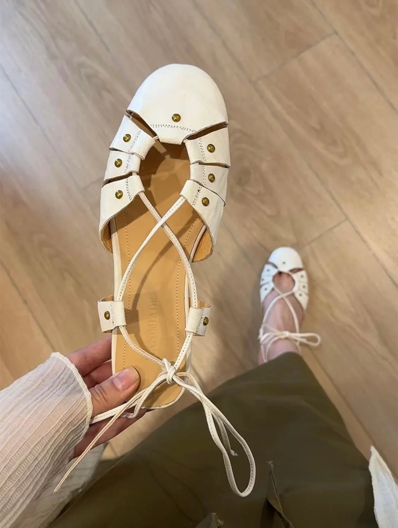 Flat Sandals Woman Slippers Slingback Trend Dress Shallow Soft Leather Comfort Sandalias