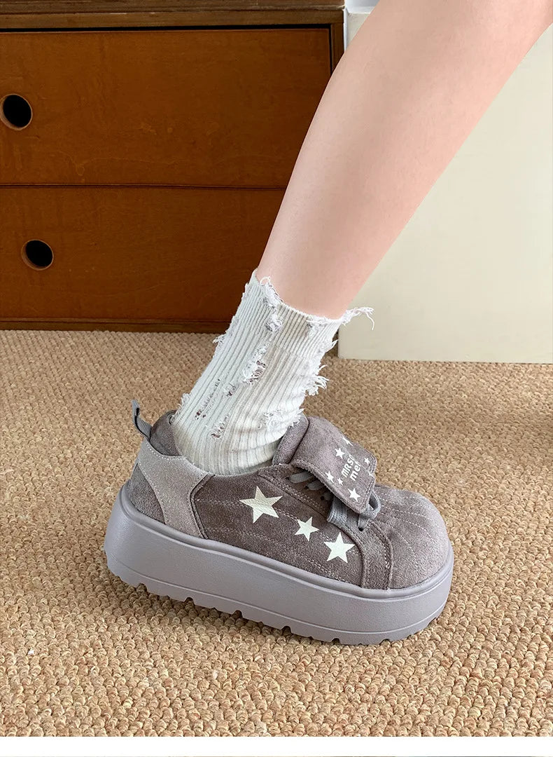 Vintage Low Top Thick Soled Increase Vulcanize Shoes