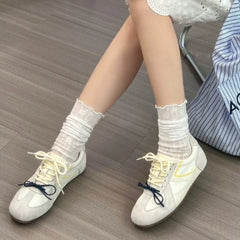 Retro Concise Round Toe Shoes Korean Hot Style Casual Comfortable Soft Sneakers Elegant Shoes