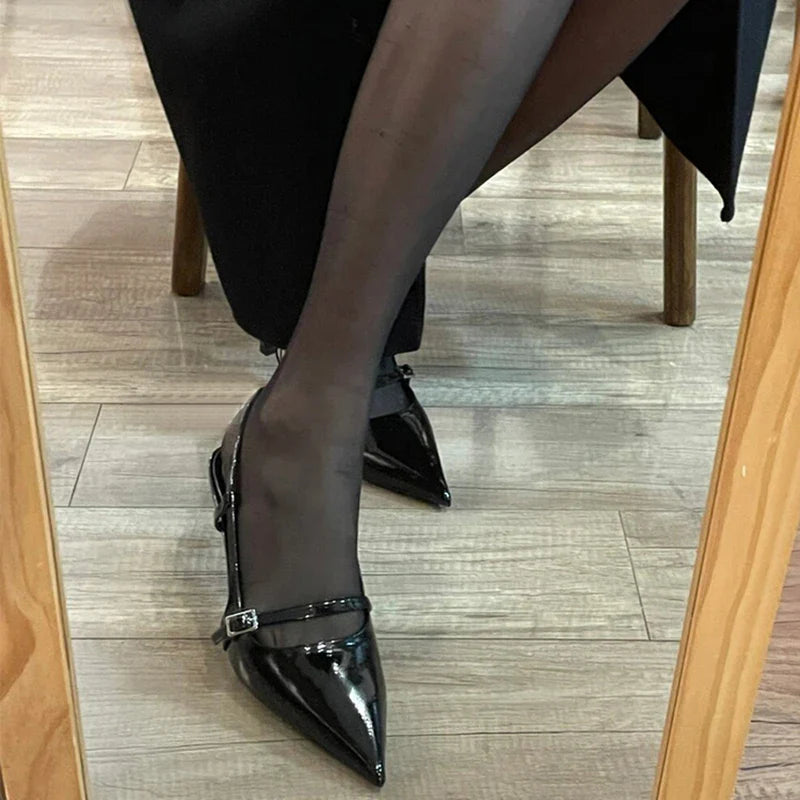 Pointed Toe High Heels Design Style Thin Heels Banquet Party Sandalias Shoes