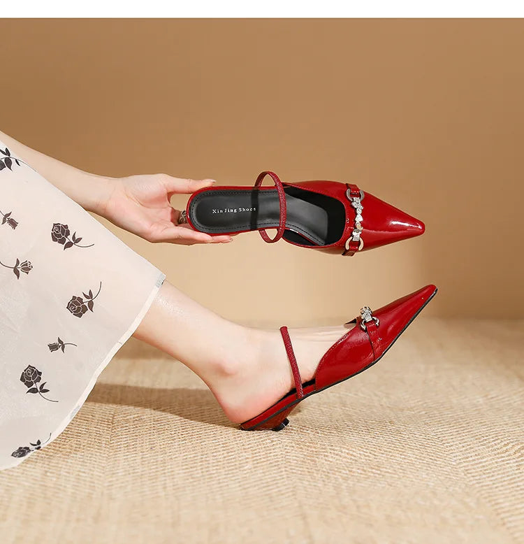 Low Shoes Ladies' Slippers Pointed Toe Butterfly-Knot Flat PU Rubber Strange Style Shoes Woman Butterfly-Knot Slipp