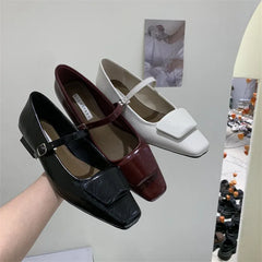 Shoes Heels Casual Sneakers Flats Square Toe Modis Clogs Platform On Heels Dress Retro Comfortable Ne