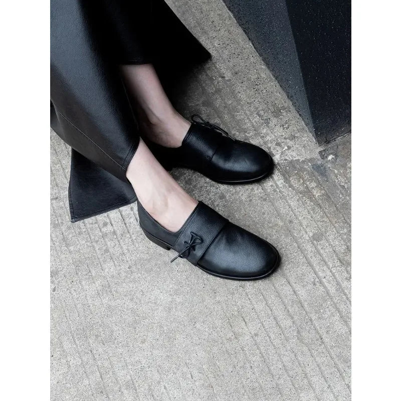 Leather Flat Shoes Outside Versatile Casual Loafers Concise Comfortable Soft Soled Flats