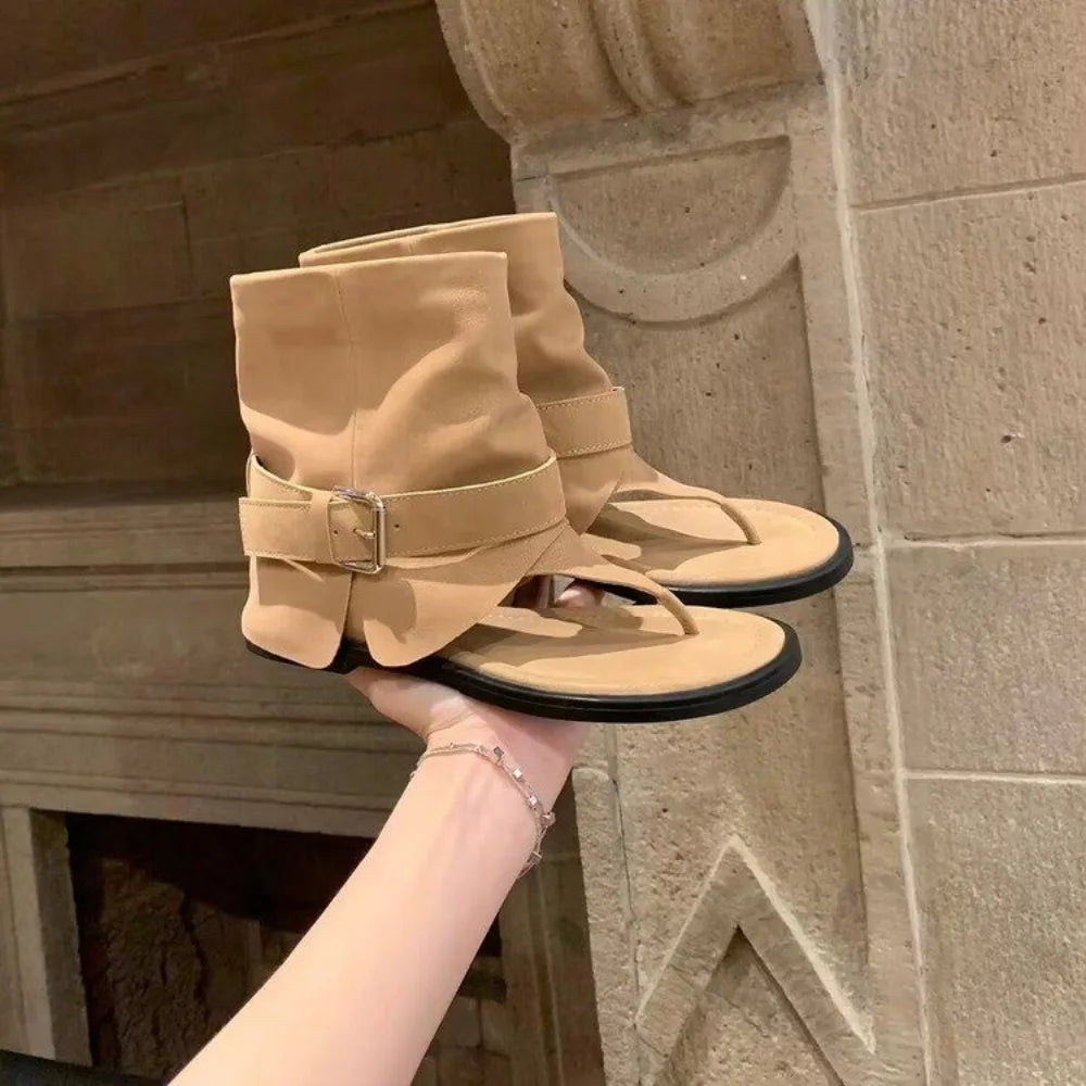 Style Open Clip Toe Ankle Boots Sandals Short Booties Wedges High Heels Shoes