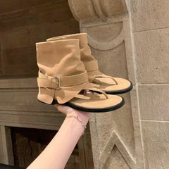 Style Open Clip Toe Ankle Boots Sandals Short Booties Wedges High Heels Shoes