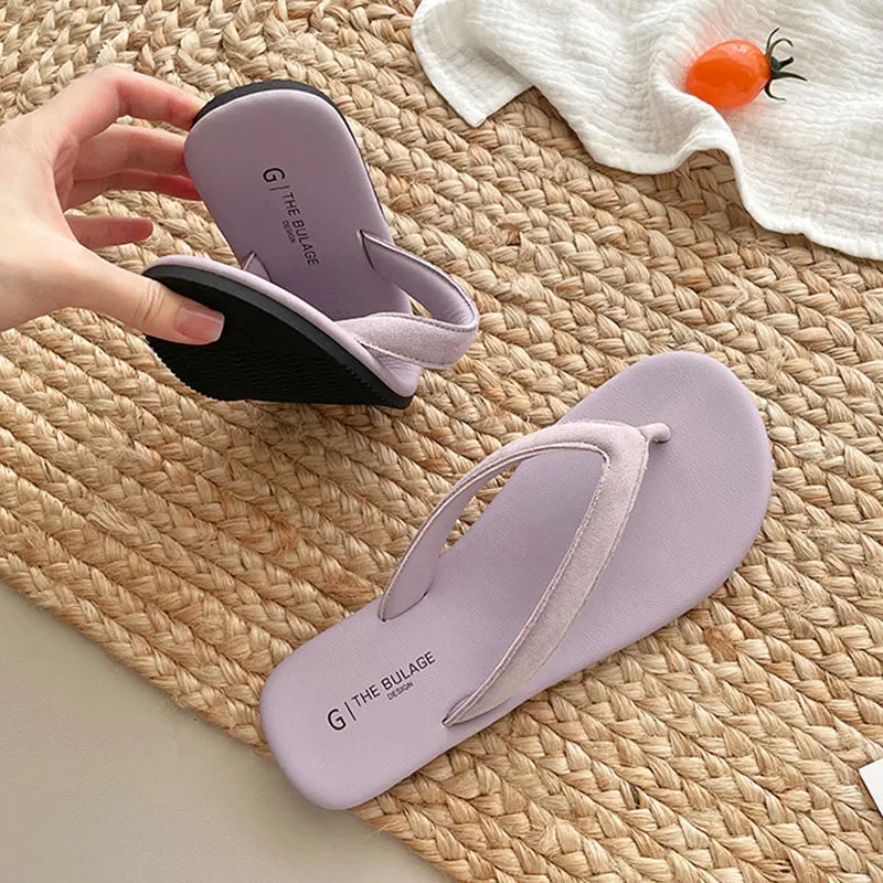 Candy Color Slipper Slip On Casual Flip Flop Shoes Soft Flat Heel Outdoor Beach Slide Woman