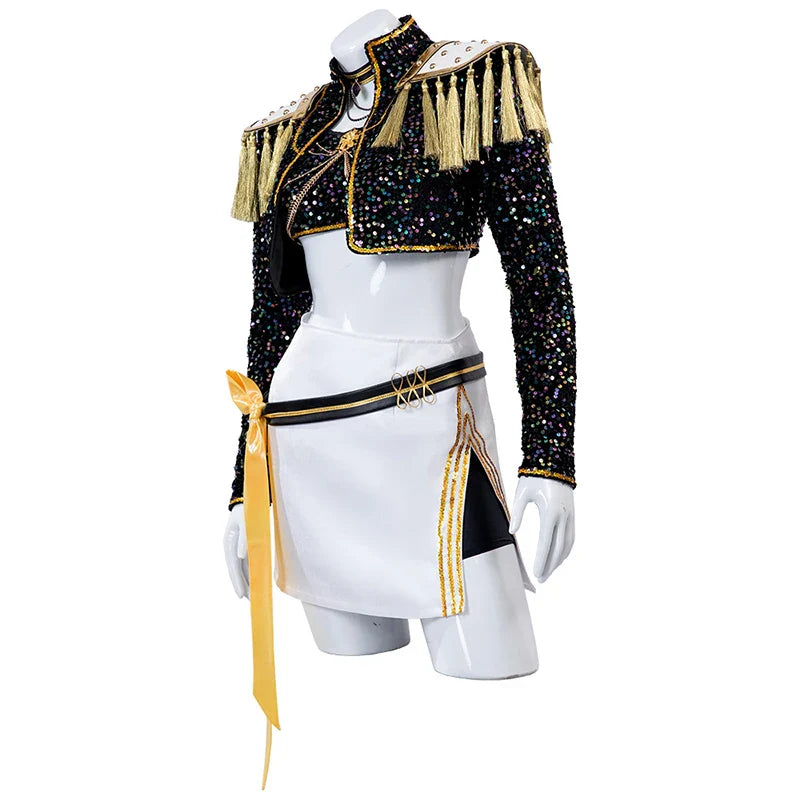 Mira Cosplay Costume Wig Shoes Black Coat Singing Suit Song-Promotion Costume Halloween Party Role Playing Outfit