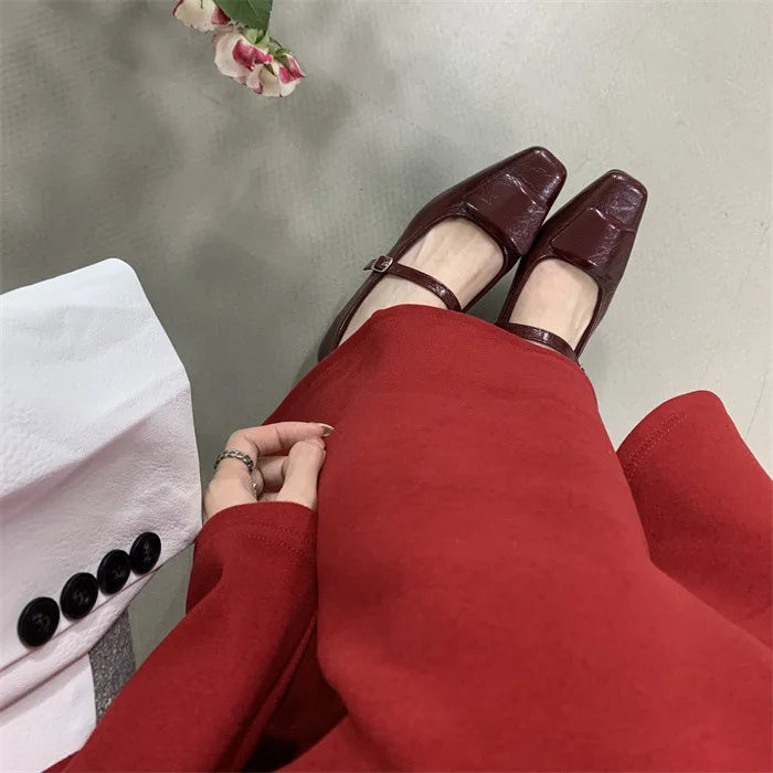 Shoes Heels Casual Sneakers Flats Square Toe Modis Clogs Platform On Heels Dress Retro Comfortable Ne