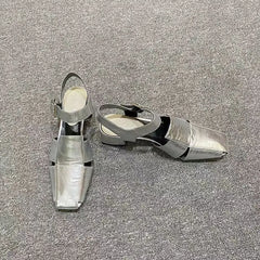 High-end Shoes High-heeled Characteristic Casual Single Shoes Thick-heeled PU Medium-heeled Shoes 2024