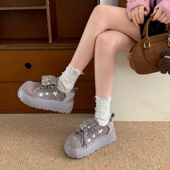Vintage Low Top Thick Soled Increase Vulcanize Shoes