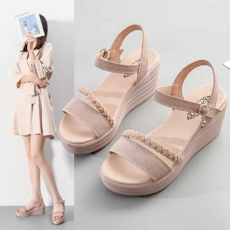 Small Size 31 32 33 41 42 43 44 Platform Wedge High Heel Shoes Open Toe Heels