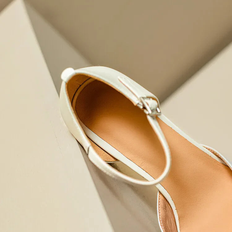 Sheepskin Leather Pumps Pearls Chunky Heels Shoes Brand Two Tone Buckle Pumps Wedding Party Dressy Shoes