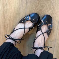 Flat Sandals Woman Slippers Slingback Trend Dress Shallow Soft Leather Comfort Sandalias