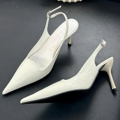Pointed Toe Thin High Heels Slingbacks Office Shoes Elegant Sandals Footwear Zapatos De Mujer