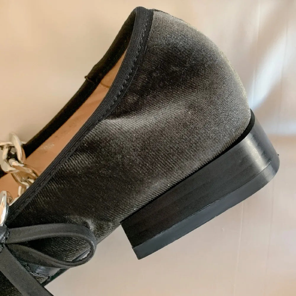 velvet pointed toe slip-on mary jane flats beading decoration casual ballet flats sweet ballerians shoes
