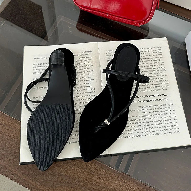 Flip flops Heeled Sandals Pumps Pointed Toe Low Heel Slides Slippers Shoes