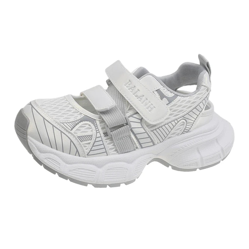 Sandals Thick Bottom Hollow Head Patch Color Sports Shoes Casual Increase Breathable Non-slip Shoes