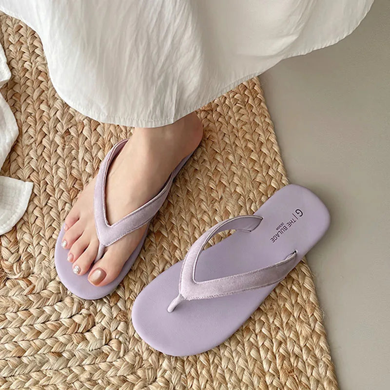 Candy Color Slipper Slip On Casual Flip Flop Shoes Soft Flat Heel Outdoor Beach Slide Woman
