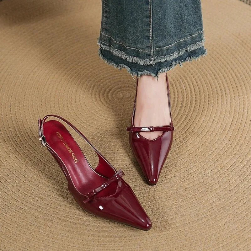 Solid Color High-heeled Sandals