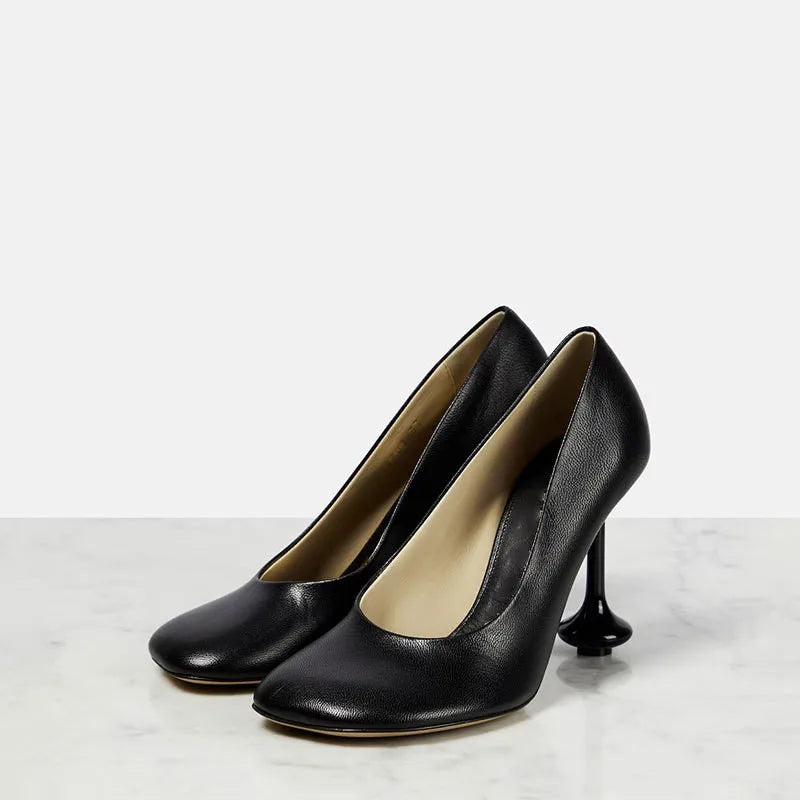 Star style Square toe Soft Leather Office Lady Stiletto High heels Party
