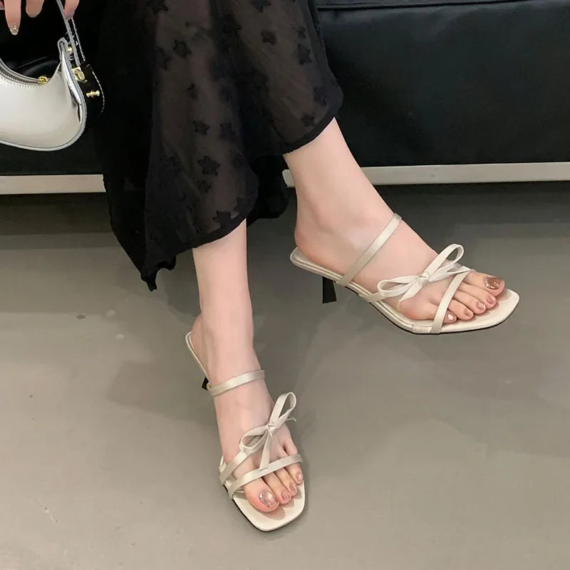 Slip Thin Heels Shoes In Butterfly-Knot High Heels Pumps Shoes