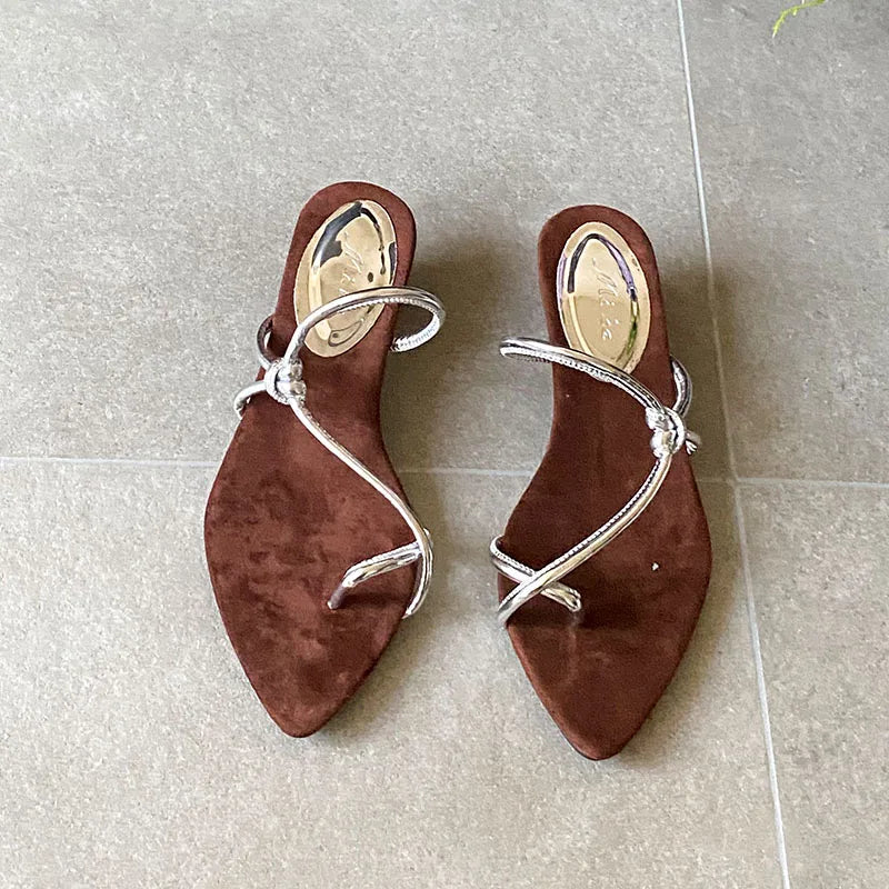 Pointed Toe Wedges Slippers Shallow Footwear Low Heel Slippers Shoes Flip flops Slides Sandals