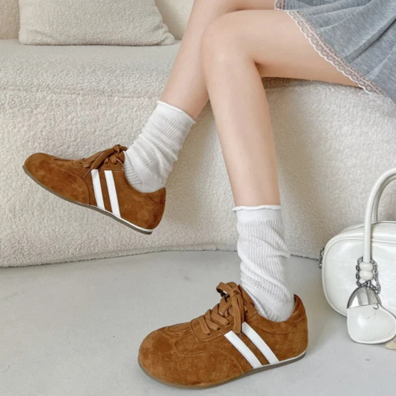 Casual Sneakers Popular Retro German Training Shoes Niche Comfortable Soft Soled Flat Shoes Versatile Single Shoes