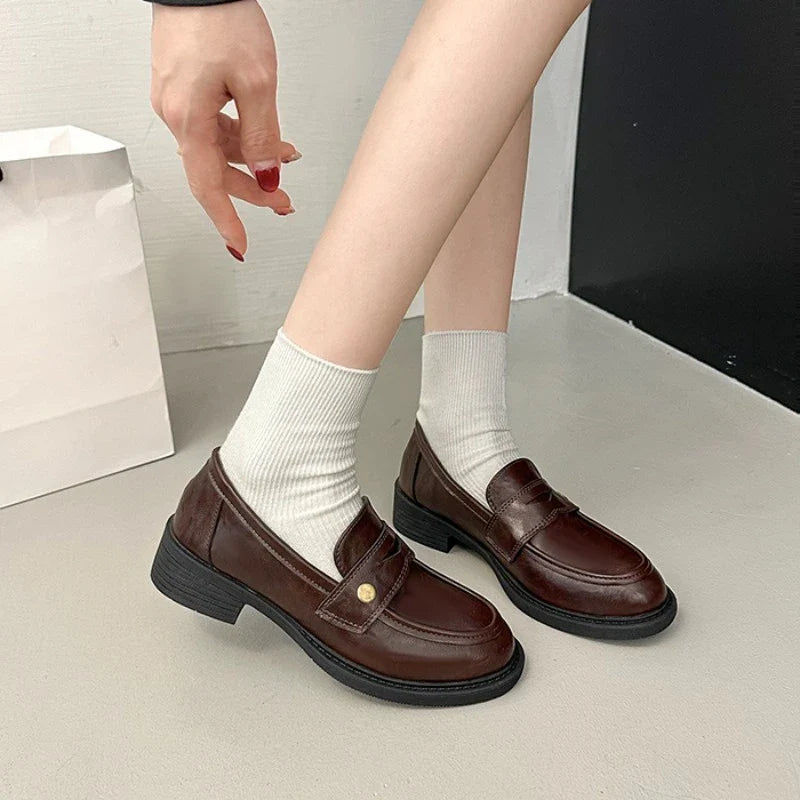 Flat Shoes Mary Jane Shoes Hot Sale Simple Causal Uniform Shoes Thick Bottom Non-slip