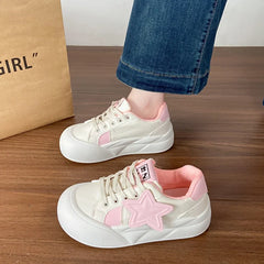 Girl Thick Bottom Round Head Star Shoes To Wear Comfortable Sports Shoes Casual Bread Shoes