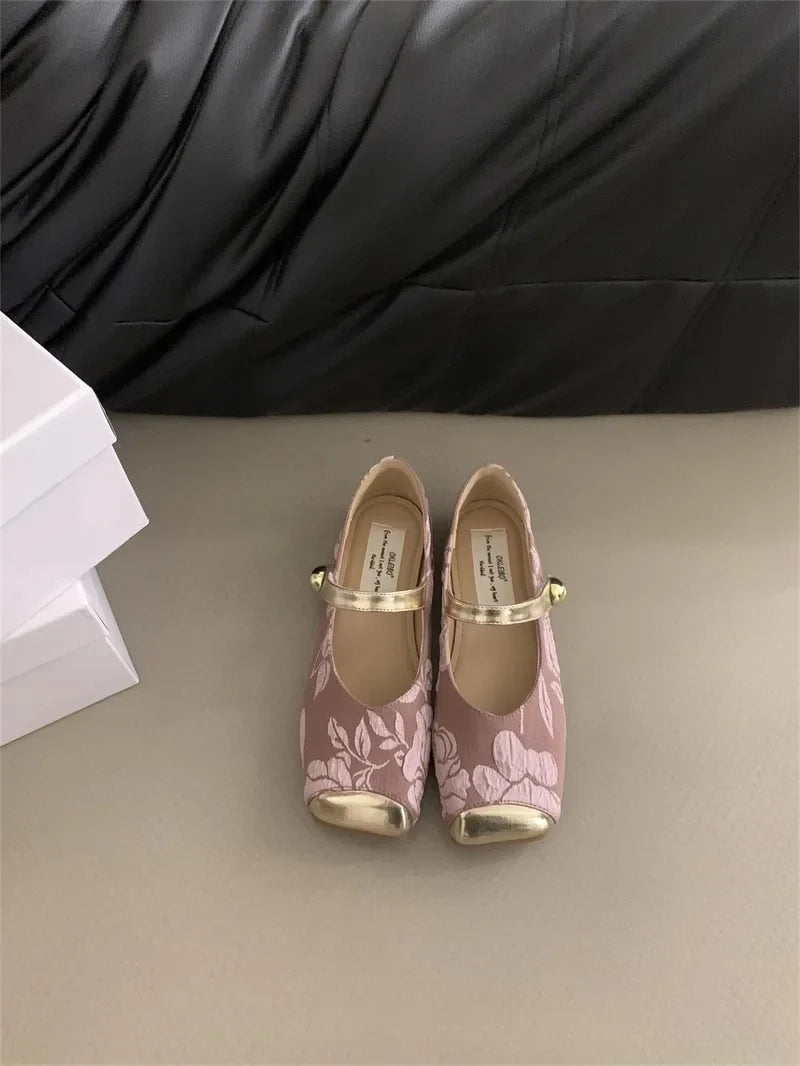Square Flat Mary Jane Shoes