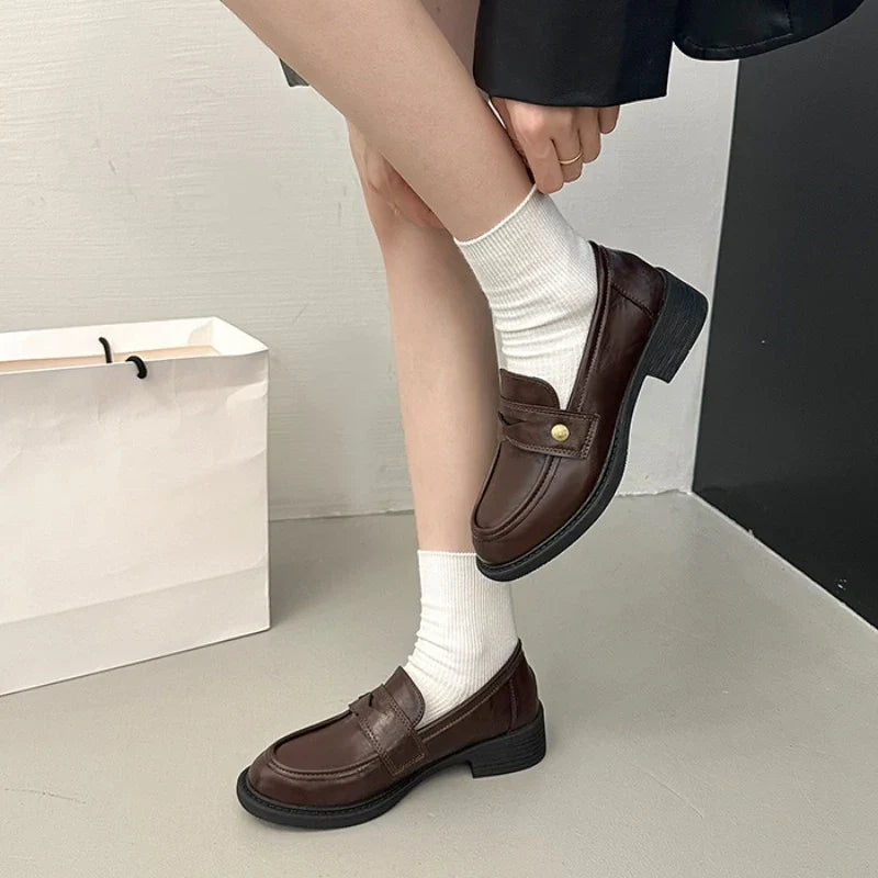 Flat Shoes Mary Jane Shoes Hot Sale Simple Causal Uniform Shoes Thick Bottom Non-slip