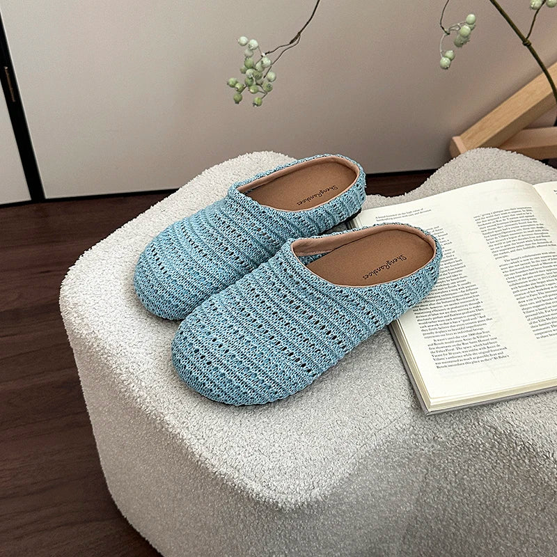 Breathable Hollow Out Mules Slippers Slip On Singbacks Shoes Casual Dress Slides