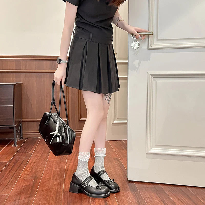 Dresses Mary Jane Shoes Elegant Causal Uniform Performance Shoes Lolita Bowknot Woman Low-heeled Shoes