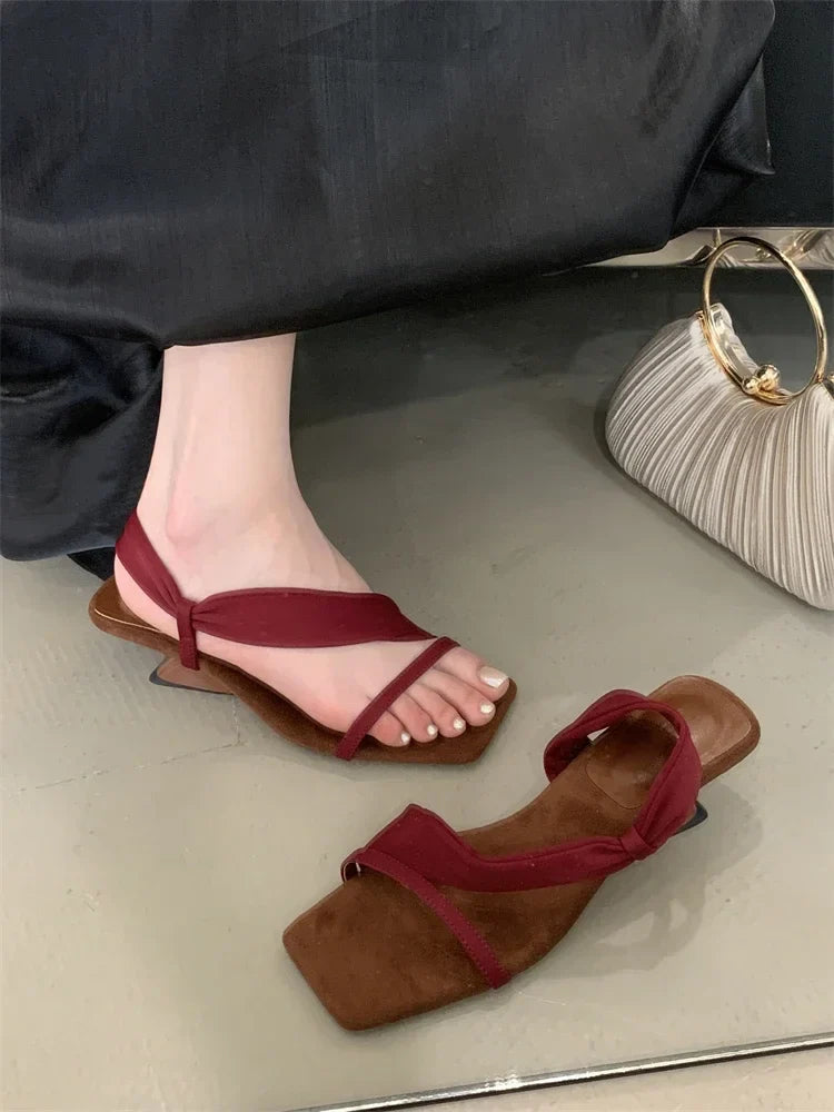 Arrived Open Toe Wedges Heels Square Party Zapatos De Mujer