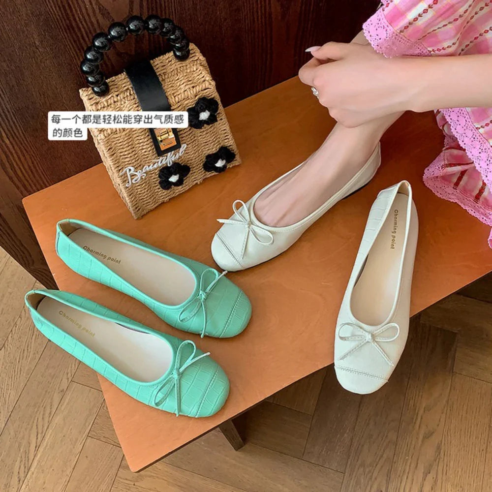 and ballet flat shoes bow and comfortable work shoes work shoes single shoes flats