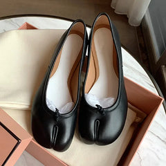 Soft Leather Split Toe Design Mules Flats Shoes Cozy Lightweight Soft Sole Loafers Mary Jane Pumps Ballet Shoe