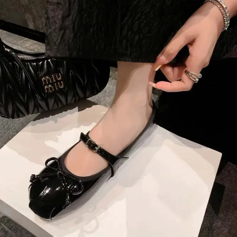 Mary Jane Shoes Bow Shoes Casual Low Heel Dresses Street Style Shoes