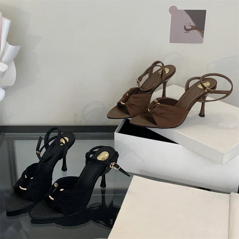 Street Style Elegant Thin High Heels Woman Pumps Pointed Toe Slingbacks Stripper Party