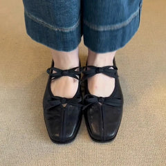 Flats Loafers Shoes Square Toe Sandals Woman Sandals Casual Trend Brand Lolita Dress Zapatos De Mujer