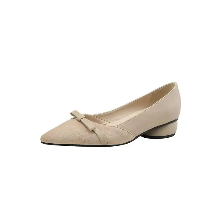 33-47 Bow Flat Shoes Pointed Color Matching Large Size Shoes Flat Shoes