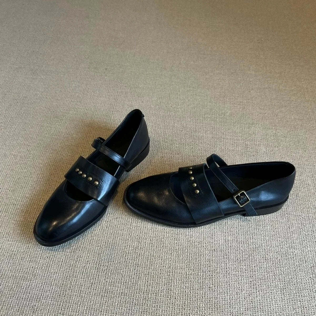 Leather Shoes Genuine Leather Low-heel Shoes Buckle Mary Jane Shoes's