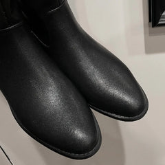 genuine leather slip-on flats knee high knight boots casual long shoes