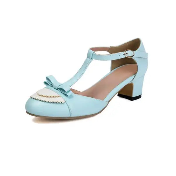 Low Sandals Woman Leather Block Heels Shoes Closed Toe Buckle Strap Suit Beige Mary Jane Low-heeled Chunky Hi