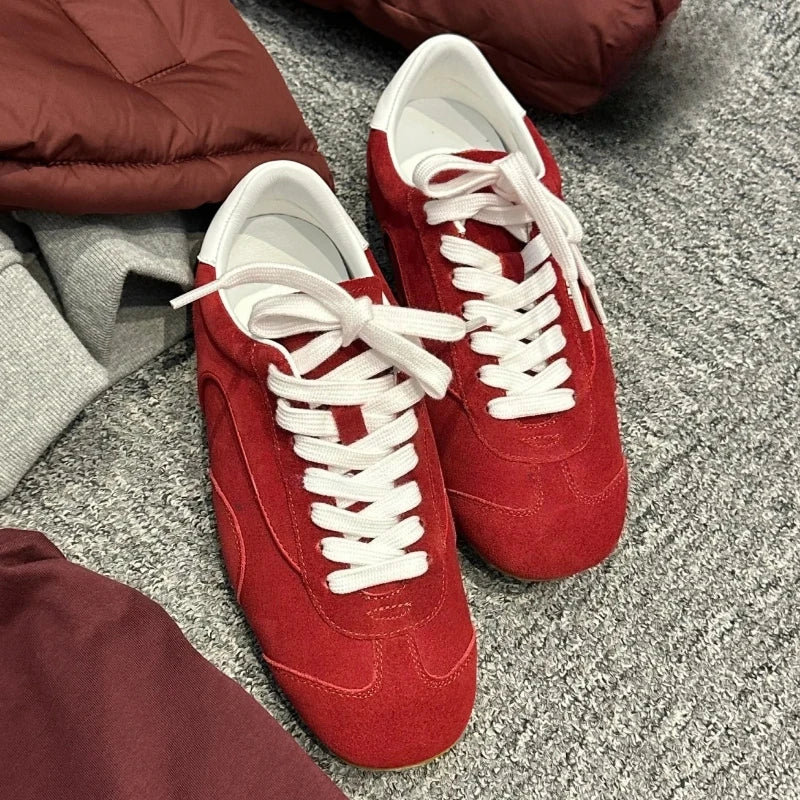 Sports Shoes Genuine Leather Thick-Soled Single Shoes 2025Retro Sports Forrest Gump German Training Shoes