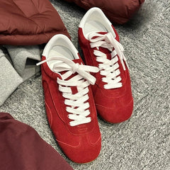 Sports Shoes Genuine Leather Thick-Soled Single Shoes 2025Retro Sports Forrest Gump German Training Shoes